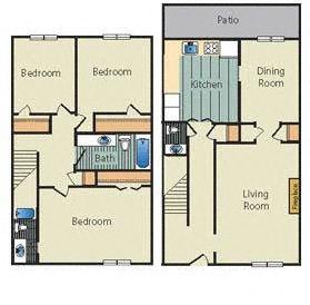 3 BED 2.5 BATH TOWNHOME
